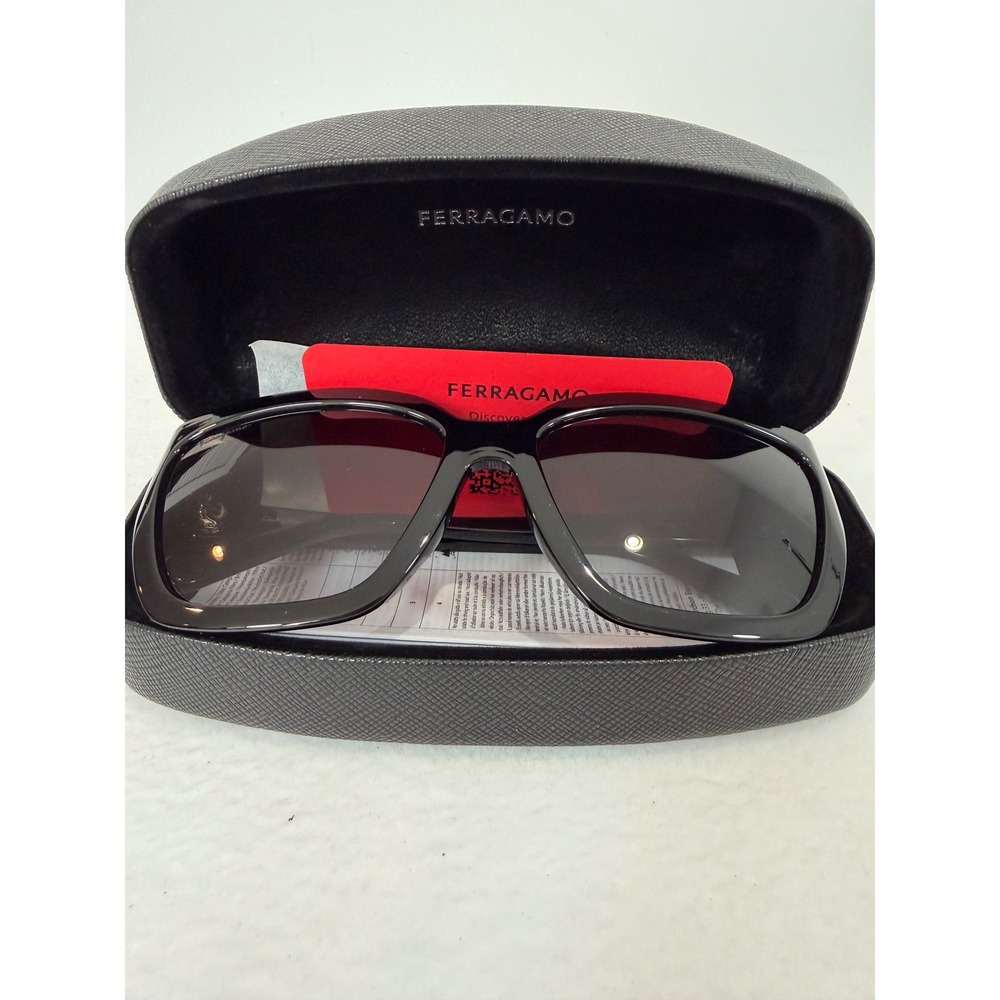 Salvatore Ferragamo Sunglasses Women Black Square SF1018S Designer Luxury Boho
